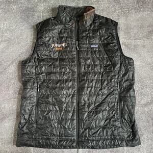 Men's Patagonia Jumanji The Next Level Cast & Crew Black Nano Puff Vest Sz 2XL